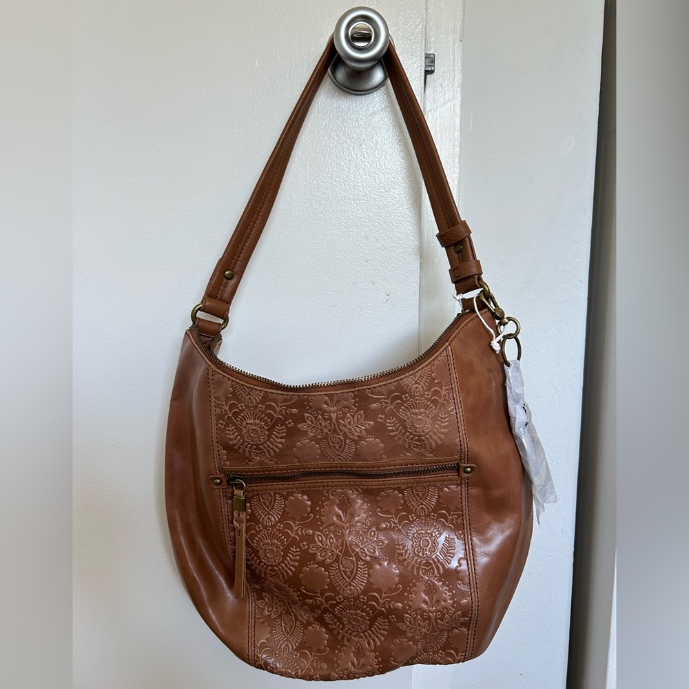 The Sak SEQUOIA Tobacco Embossed Hobo Bag NEW - Picture 5 of 11